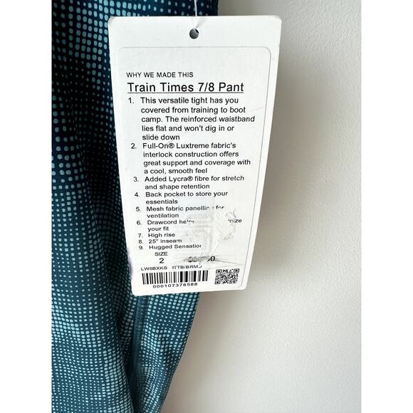 Lululemon Train Times Pant 25" Green Full-On Luxtreme Size 2 - Picture 9 of 11